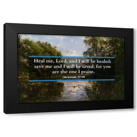 Bible Verse Quote Jeremiah 17:14, Peder Mork Monsted - Hellebaek Black Modern Wood Framed Art Print with Double Matting by ArtsyQuotes