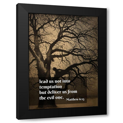 Bible Verse Quote Matthew 6:13, Leon Spilliaert - Tree in the Winter Black Modern Wood Framed Art Print with Double Matting by ArtsyQuotes