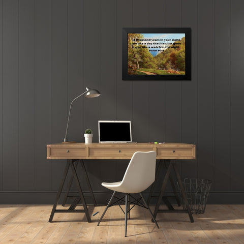 Bible Verse Quote Psalm 90:4, Carl Fredrik Aagard - Sommerdag pa Mons Klint Black Modern Wood Framed Art Print by ArtsyQuotes