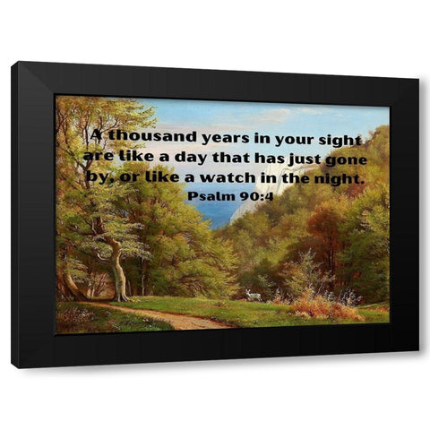 Bible Verse Quote Psalm 90:4, Carl Fredrik Aagard - Sommerdag pa Mons Klint Black Modern Wood Framed Art Print with Double Matting by ArtsyQuotes