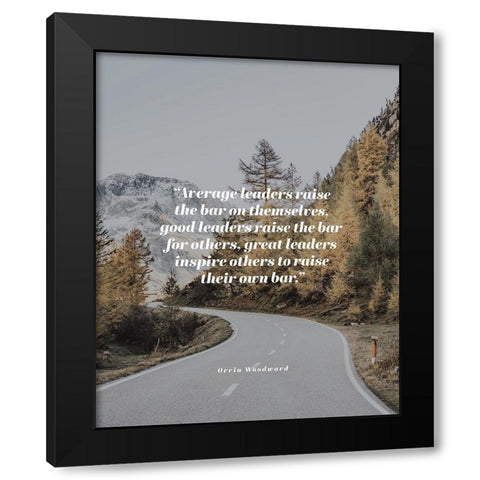 Orrin Woodward Quote: Average Leaders Black Modern Wood Framed Art Print with Double Matting by ArtsyQuotes