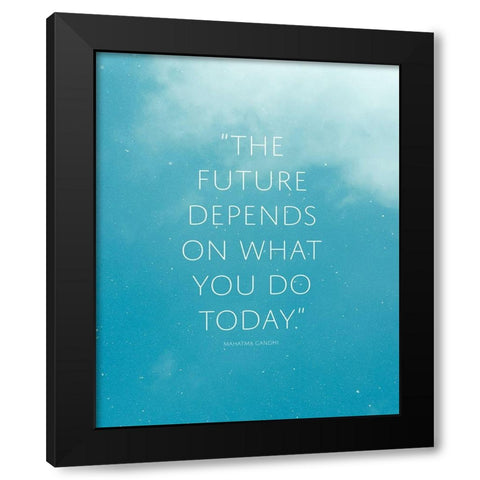 Mahatma Gandhi Quote: The Future Black Modern Wood Framed Art Print with Double Matting by ArtsyQuotes