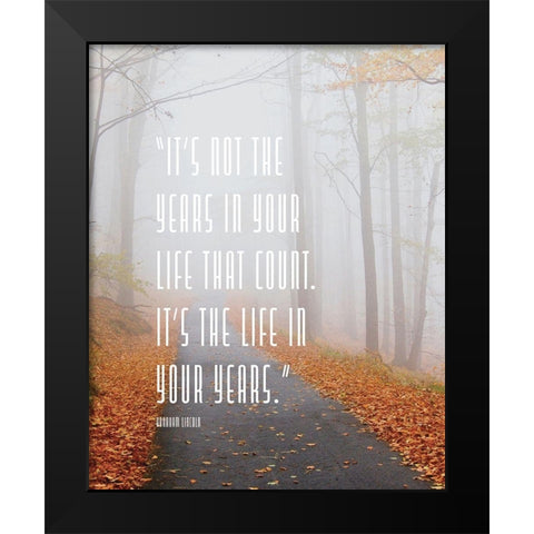 Abraham Lincoln Quote: Life in Your Years Black Modern Wood Framed Art Print by ArtsyQuotes