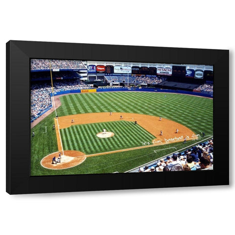 Yogi Berra Quote: Baseball is Fun Black Modern Wood Framed Art Print by ArtsyQuotes