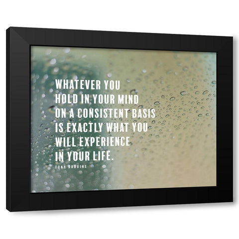 Tony Robbins Quote: Experience Black Modern Wood Framed Art Print by ArtsyQuotes