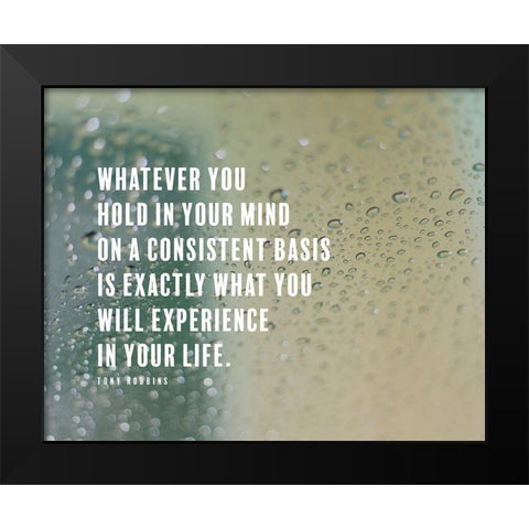 Tony Robbins Quote: Experience Black Modern Wood Framed Art Print by ArtsyQuotes
