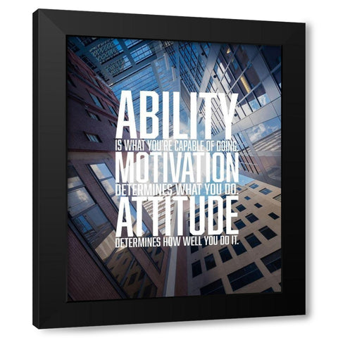 Artsy Quotes Quote: Attitude Black Modern Wood Framed Art Print with Double Matting by ArtsyQuotes