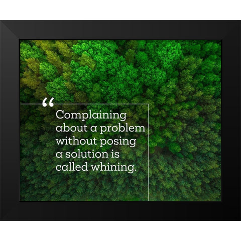Teddy Roosevelt Quote: Posing a Solution Black Modern Wood Framed Art Print by ArtsyQuotes