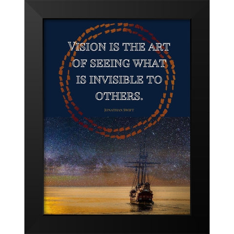 Jonathan Swift Quote: Art of Seeing Black Modern Wood Framed Art Print by ArtsyQuotes