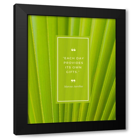 Marcus Aurelius Quote: Each Day Black Modern Wood Framed Art Print with Double Matting by ArtsyQuotes