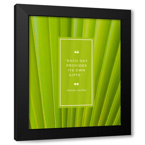 Marcus Aurelius Quote: Each Day Black Modern Wood Framed Art Print by ArtsyQuotes