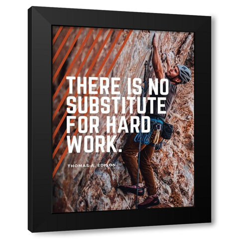 Thomas Edison Quote: Hard Work Black Modern Wood Framed Art Print by ArtsyQuotes