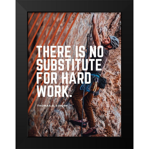 Thomas Edison Quote: Hard Work Black Modern Wood Framed Art Print by ArtsyQuotes