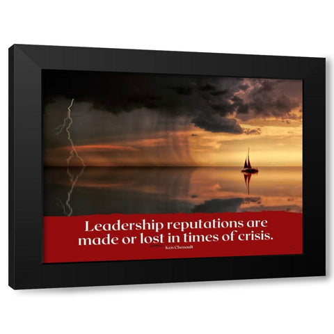Ken Chenault Quote: Leadership Reputations Black Modern Wood Framed Art Print with Double Matting by ArtsyQuotes