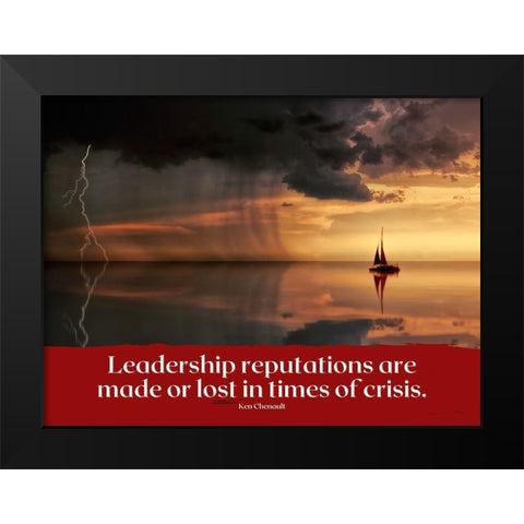 Ken Chenault Quote: Leadership Reputations Black Modern Wood Framed Art Print by ArtsyQuotes