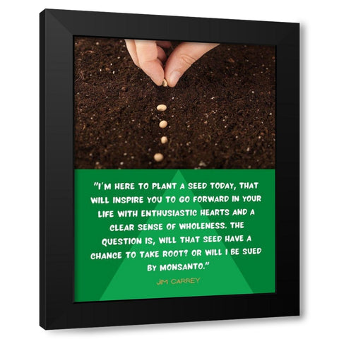 Jim Carrey Quote: Plant a Seed Today Black Modern Wood Framed Art Print with Double Matting by ArtsyQuotes