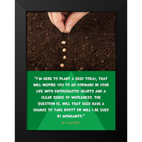 Jim Carrey Quote: Plant a Seed Today Black Modern Wood Framed Art Print by ArtsyQuotes