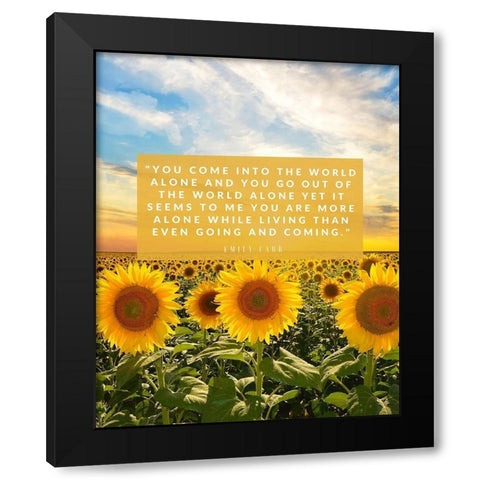 Emily Carr Quote: Into the World Alone Black Modern Wood Framed Art Print by ArtsyQuotes