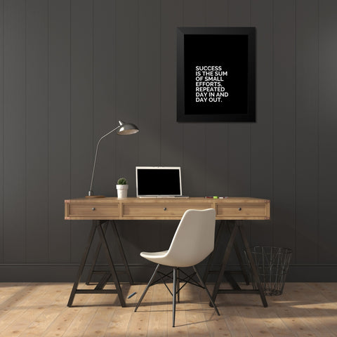 ArtsyQuotes Quote: Success is the Sum Black Modern Wood Framed Art Print by ArtsyQuotes