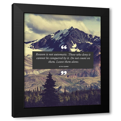 Ayn Rand Quote: Reason Black Modern Wood Framed Art Print by ArtsyQuotes
