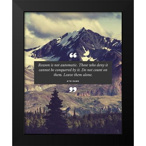 Ayn Rand Quote: Reason Black Modern Wood Framed Art Print by ArtsyQuotes