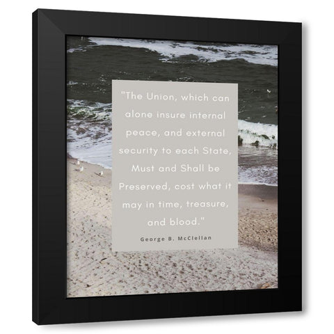 George B. McClellan Quote: Internal Peace Black Modern Wood Framed Art Print by ArtsyQuotes