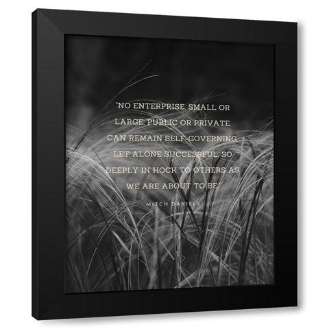 Mitch Daniels Quote: Public or Private Black Modern Wood Framed Art Print with Double Matting by ArtsyQuotes