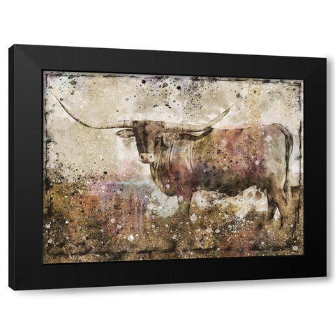 Long Horn I Black Modern Wood Framed Art Print with Double Matting by Wiley, Marta