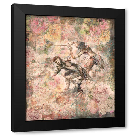 Floral Flute Player III Black Modern Wood Framed Art Print with Double Matting by Wiley, Marta