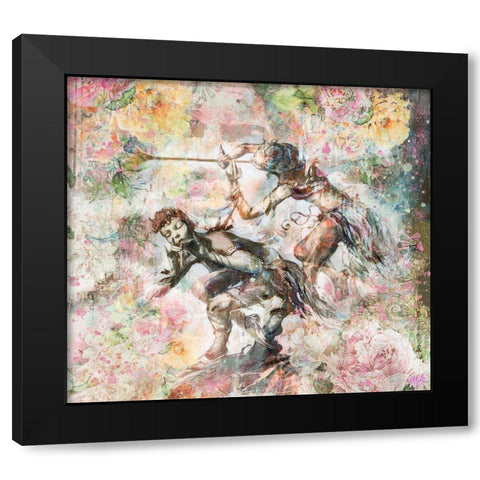 Floral Flute Player IV Black Modern Wood Framed Art Print by Wiley, Marta