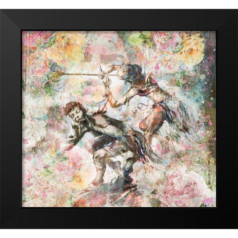 Floral Flute Player IV Black Modern Wood Framed Art Print by Wiley, Marta