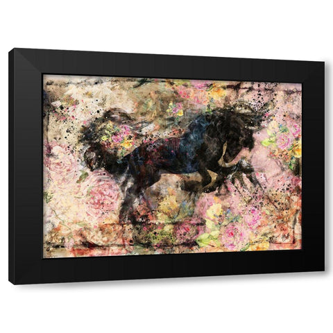 Floral Stallion II Black Modern Wood Framed Art Print by Wiley, Marta