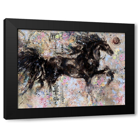 Floral Lepa Zena I Black Modern Wood Framed Art Print by Wiley, Marta