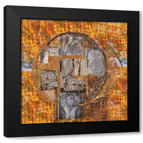 Gold Abstract Black Modern Wood Framed Art Print with Double Matting by Wiley, Marta