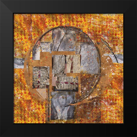 Gold Abstract Black Modern Wood Framed Art Print by Wiley, Marta