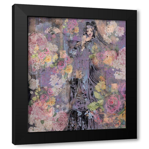 Floral Geisha II Black Modern Wood Framed Art Print by Wiley, Marta