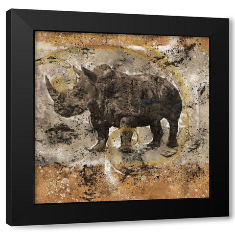Fibonacci Rhino I Black Modern Wood Framed Art Print by Wiley, Marta