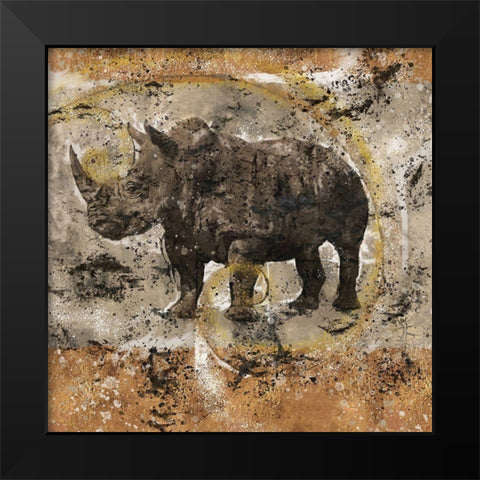 Fibonacci Rhino I Black Modern Wood Framed Art Print by Wiley, Marta