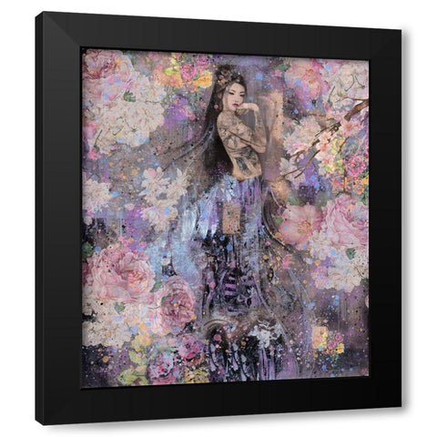 Floral Geisha II Black Modern Wood Framed Art Print by Wiley, Marta