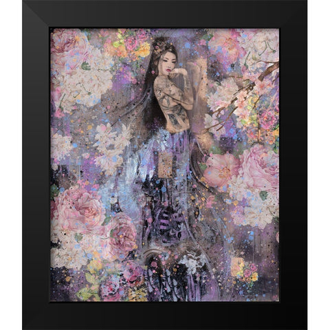Floral Geisha II Black Modern Wood Framed Art Print by Wiley, Marta