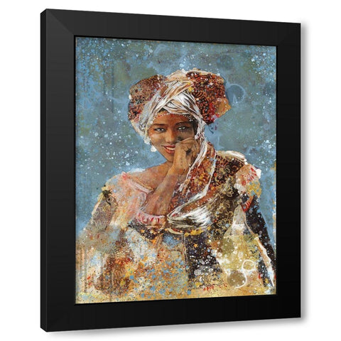 Blue African Dreams I Black Modern Wood Framed Art Print by Wiley, Marta