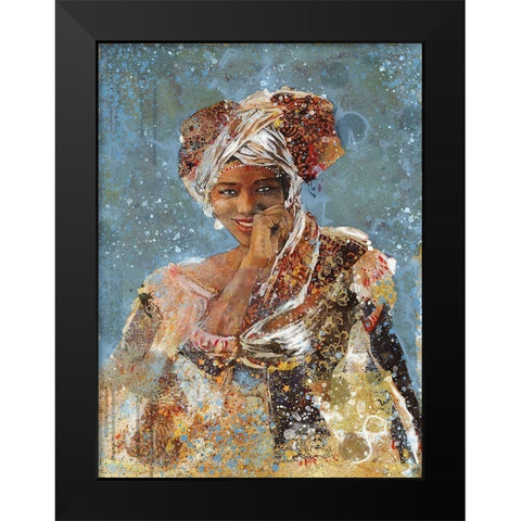 Blue African Dreams I Black Modern Wood Framed Art Print by Wiley, Marta