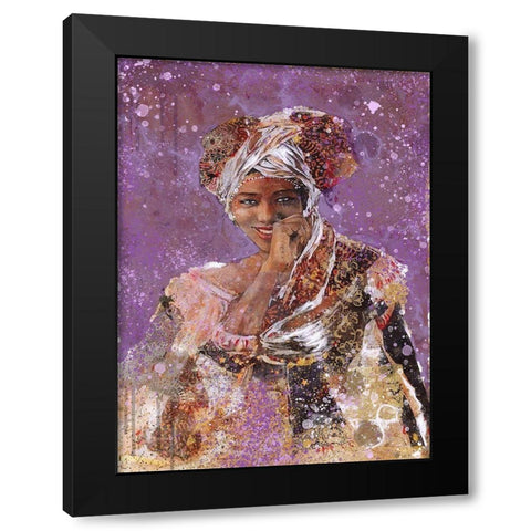 Purple African Dreams Black Modern Wood Framed Art Print by Wiley, Marta