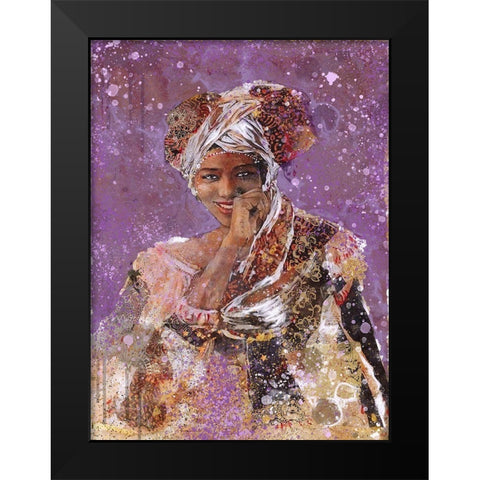 Purple African Dreams Black Modern Wood Framed Art Print by Wiley, Marta