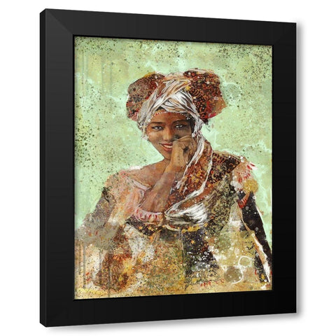 Green African Dreams  Black Modern Wood Framed Art Print by Wiley, Marta