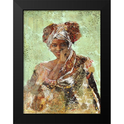 Green African Dreams  Black Modern Wood Framed Art Print by Wiley, Marta