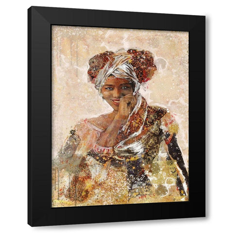 Beige African Dreams Black Modern Wood Framed Art Print by Wiley, Marta