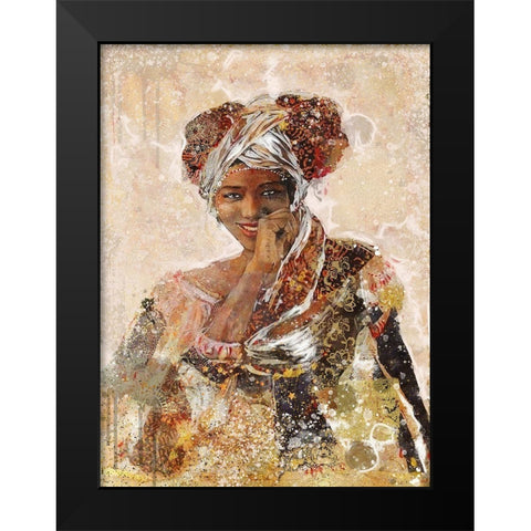 Beige African Dreams Black Modern Wood Framed Art Print by Wiley, Marta