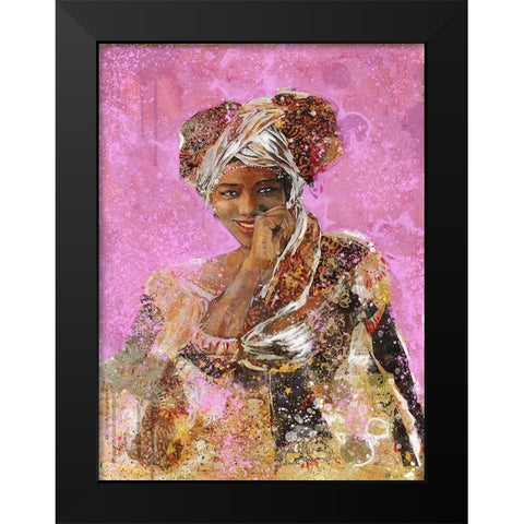Pink African Dreams Black Modern Wood Framed Art Print by Wiley, Marta
