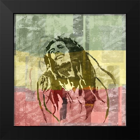 Bob Marley Black Modern Wood Framed Art Print by Wiley, Marta